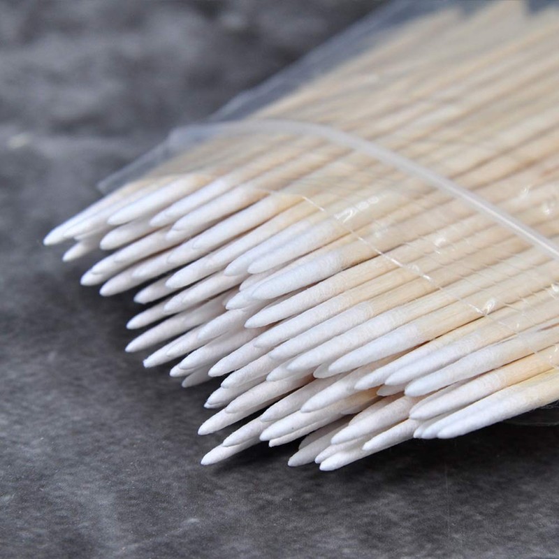 RIKWOG 600pcs Pointed Cotton Swabs, 4 inch Precision Microblading Cotton