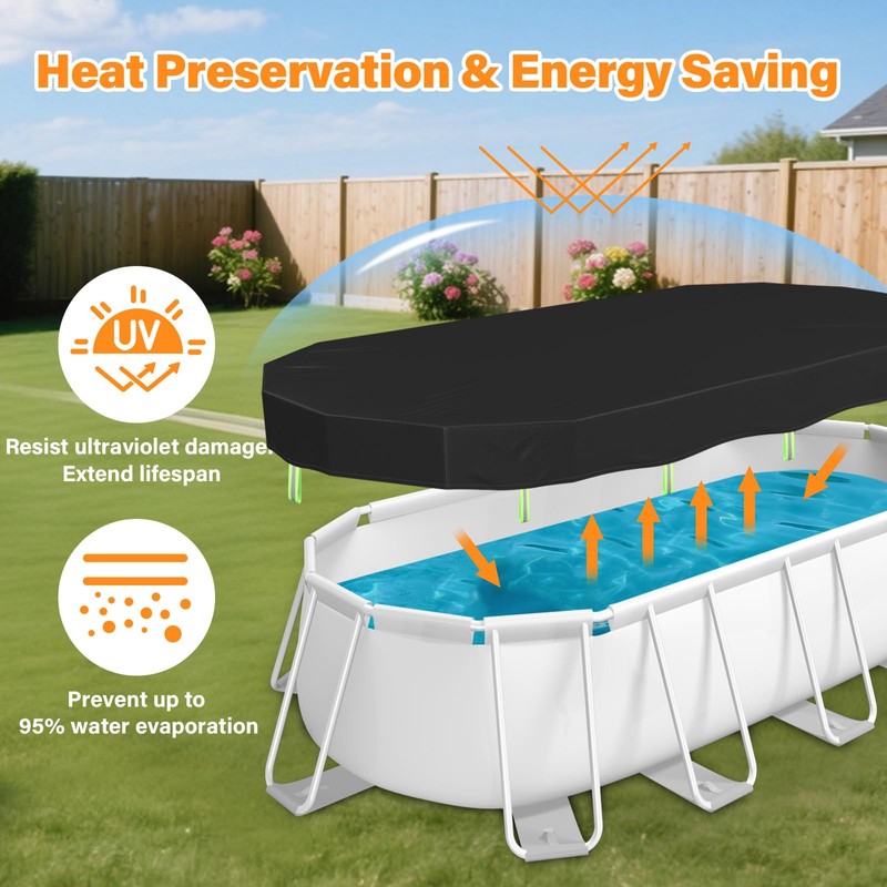 Oval Pool Cover 10 x 20 Ft for Above Ground
