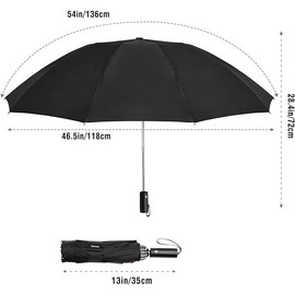 The Strongest Windproof Travel Umbrella Small,Strong,Lightweight Portable Auto Folding Umbrella,Durable Premium Grip,Suitable for Cars and Backpacks 12 Ribs Automatic Opening and Closing (Black Pink) (Pink)
