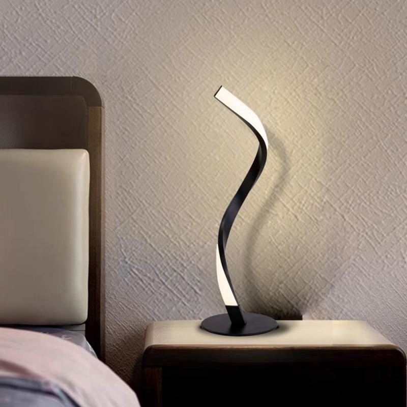 SShaped LED Spiral Table Lamp Reading Light Small Night Light