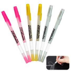 Premium White Gel Pens, 6 Pack Gelly Roll Pens White 0.8mm Fine Point 3 Colors Pen For Art for Black Paper,Drawing,Journaling,Coloring Books,Photo Albums,Illustration & Note Taking(Gold+Pink+Silver)