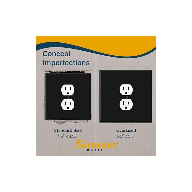 (2 Pack) Jumbo 2-Gang Duplex Outlet Cover Plate – Oversized