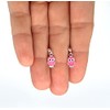 Pink Owl Dangling Earrings - 925 Sterling Silver