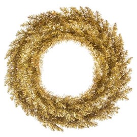 Vickerman 30" Gold Tinsel Artificial UnLit Fir Wreath