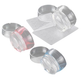 Outanaya Nail Art Stamp 3 Sets Transfer Stampers French Nail Stamper Manicure Set