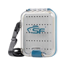 SF Fly Fishing Box Pocket Waterproof Plastic Double Side with Clear Lid, Lanyard Mini Fly Box, Streamer Foam