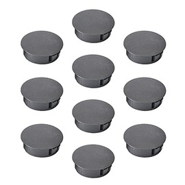 Heyiarbeit 30pcs Hole Plugs 30mm/1.18" Nylon Plastic Round Snap in Type Locking Hole Tube Furniture Fencing Post Pipe Insert End Caps Black Tone