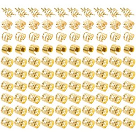 100 PCS Gold Dreadlock Beads Hair Jewelry Braids Accessories for Goddess Locs Crochet Passion Twist Hair Rings Soft Metal Adjustable Braiding Cuffs (1