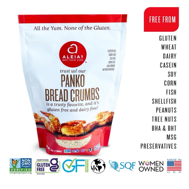 ALEIAS BEST. TASTE. EVER. Aleia's Gluten Free Plain Bread Crumbs