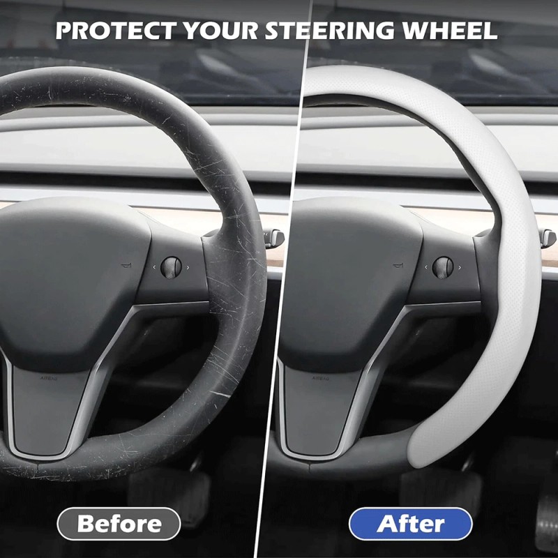 hxontheway 100% Real Nappa Leather Steering Wheel Cover Universal fit