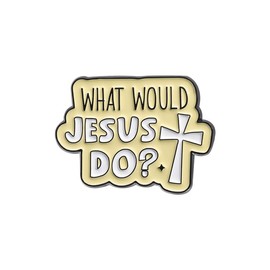 What Would Jesus Do Enamel Pin Yellow Words Christian Badge Brooch For Backpacks Coats Hats Accessories