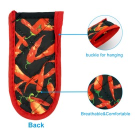 Evoio Cast Iron Skillet Handle Covers, Pot Handle Covers Heat Resistant, Heat Resistant Pan Pot Skillet Hot Handle Holder Sleeves Mitt Cover for Kitchen, BBQ and Baking Cookware (4-Pack Red Peppers)