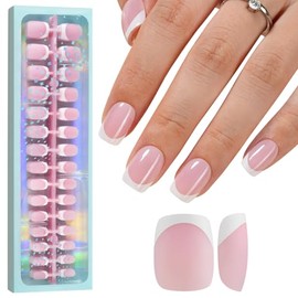 Vansiho Puntas De Uñas De Gel Francesas, 150 Piezas Cortas, Redondas Y Suaves, Color Rosa, Uñas Postizas Francesas Para Manicura, 15 Tamaños