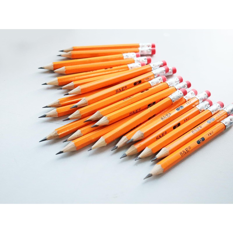S & E TEACHER'S EDITION 400Pcs Half Pencils with Eraser