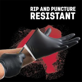 Venom Steel - Guantes de nitrilo negro XXL, 6 mil, sin látex, guantes desechables resistentes a los químicos, agarre texturizado, protección resistente de dos capas, 100 unidades