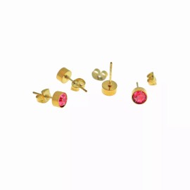 Unbranded Gold Stainless Steel Birthstone Earrings - July- 2 Pieces 1 Pair - ER551