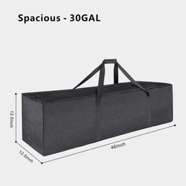 TOPDesign 1-Pack 46 Inch Extra Large Zippered Duffel Bag for Travel Camping Sports Equipment Storage, Waterproof Foldable Luggage Bag with Padded Handles (Grey)