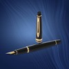 Waterman Expert Fountain Pen Gloss Black with 23k Gold Trim