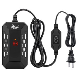 AQQA Aquarium Submersible Heater for Fish Tank,HD Temperature Display and Built-in Thermometer,External Controller Temperature Control Range 59℉-93℉,Safety Control Protects 25W