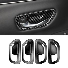 BOYOUS 4PCS ABS Carbon Fiber Style Inner Door Handle Trim Cover Interior Trim Accessories Inner Door Handle Bowl Cover Frame Trim Fit For Honda 2023 2024 HR-V HRV