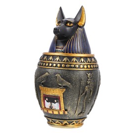 RORPOIR Egyptian Theme Canopic Jar Figurine Decorative Resin Sculpture for Home and Porch Decor Unique Egyptian Style Craft for Home Decoration