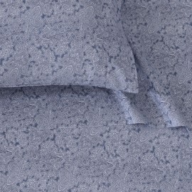 Tribeca Living Cotton Flannel Standard Pillowcases, Ultra-Soft Portuguese Printed Flannel Bedding, Set of 2, Ludovica Paisley