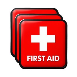 First Aid Sticker - Durable Waterproof Vinyl Sticker for Water Bottles, Laptops, and Phone Cases, Fun and Practical Emergency Label for Adults and Teens (3PCS, 3")