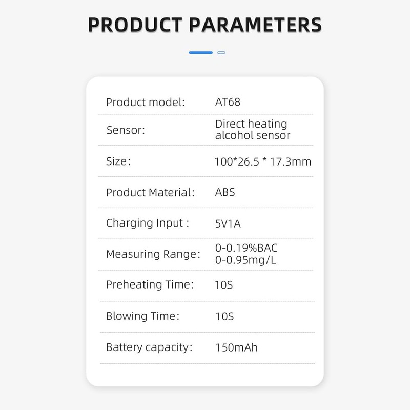 Handheld High-Precise Alcohols Detector Non-Contacting Breath Blow Tester 10s Quick