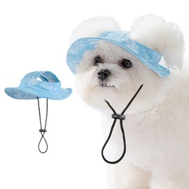 Cat/Dog Hat for Cats Only with Adjustable String Pet Hat Small Pet for Small and Medium Cats Birthday Party Costume Decoration (Large, Blue)