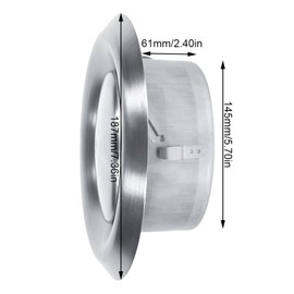 Stainless Steel Adjustable Round Air Vent for Home Wall Ceiling - Ventilation Duct Cover (150mm)