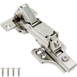 TOUCH Cabinet Hinges (1 Pair, 2 PCS) Face Frame 165 Degree Full Overlay Clip-on Soft Close Lazy Susan Corner Kitchen Cabinet Cupboard Folding Door Hinges 3-Way Adjustable with Screws