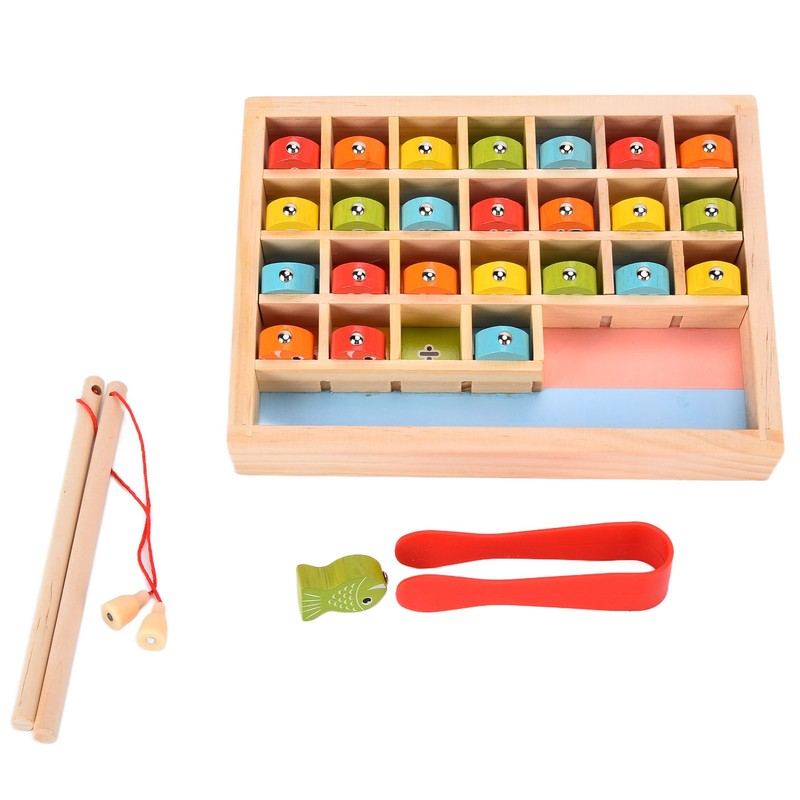 Wooden Magnetic Fishing Game Safe Letters Cognition Preschool Gift for