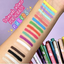 PINK UP | Long Lasting Eye Liner | Delineador ojos | Larga duración | Resistente al agua | No irrita la piel | Colores intensos | Color Azul Eléctrico/Electric Blue Intense | Modelo PKEL25