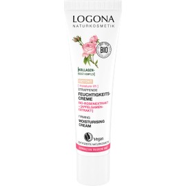 LOGONA Naturkosmetik Firming Tinted Moisturising Cream, Smoothing Face Cream for Natural Glow, with Vegan Organic Rose Extract and Collagen, with Anti-Ageing Effect, Moisture Lift, 30 ml