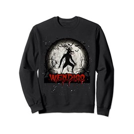 Full Moon With Bats and Wendigo Folklore Sweatshirt