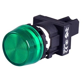 A20P-2TEQ4G, 22mm LED Pilot lamp, Extended Type, 24V AC/DC, Green Lens