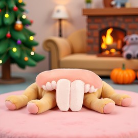 Qintreesify White Fake Teeth Fake for Dogs,Dog Toys,Funny Dog Teeth Braces,Christmas Costume Suitable Chew Toys Pet Supplies