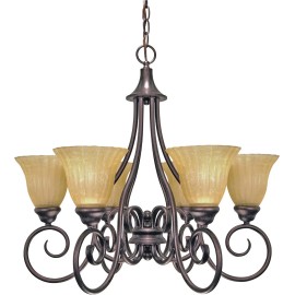 Nuvo Lighting Moulan 6 Light Dimmable LED Copper Bronze Chandelier