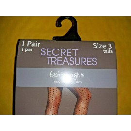 SECRET TREASURES 1 PAIR FASHION TIGHTS SIZE 3 BLACK ST12P