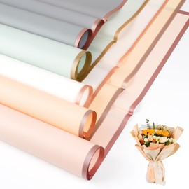 20 Sheets of Flower Paper, Colourful Bouquet Wrapping Paper, Waterproof Bouquet Packaging Paper, Wrapping Paper for Birthday, Mother's Day, Flowers, Arts and Crafts, 58 x 58 cm