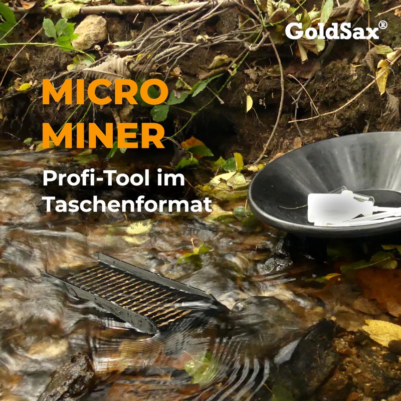 GoldSax Micro Miner, Pocketsluice, Mini Gold Washing Channel, Robust and