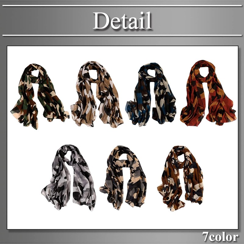 BUZZxSELECTION SK008 Women's Military Camouflage Large Scarf Stole Casual Design