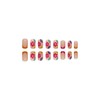 JUSTOTRY 24 Pcs Hot Pink French Press on Nails with