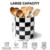 SWIND Checkered Ceramic Kitchen Utensil Holder Cooking Utensil Crock