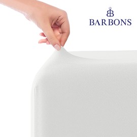 BARBONS Fitted Sheet 160 x 200 cm - 100% Cotton Fitted Sheet, Oeko-Tex Certified, Jersey Bed Sheet, Duvet Cover and Bedding, Mattress Height up to 25 cm - White 160 x 200 cm