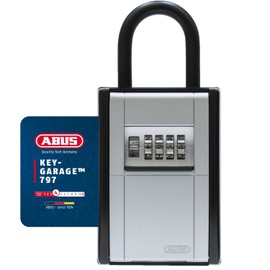 ABUS KeyGarage 797 - Cassetta per Chiavi con Gancio per il Fissaggio - per Chiavi o Piccoli Oggetti di Valore - Nero-Argento