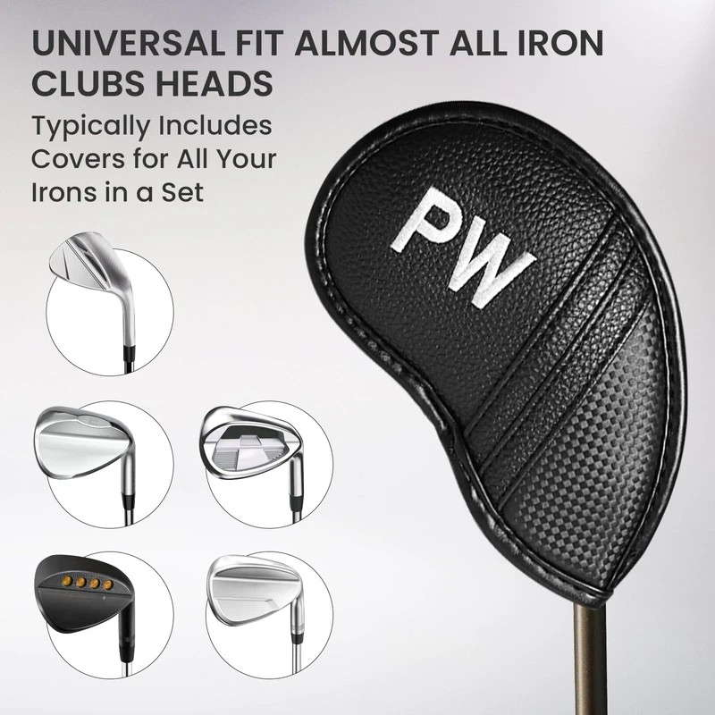 Golf Iron Head Covers Numbers Synthetic Leather Headcover Deluxe Value