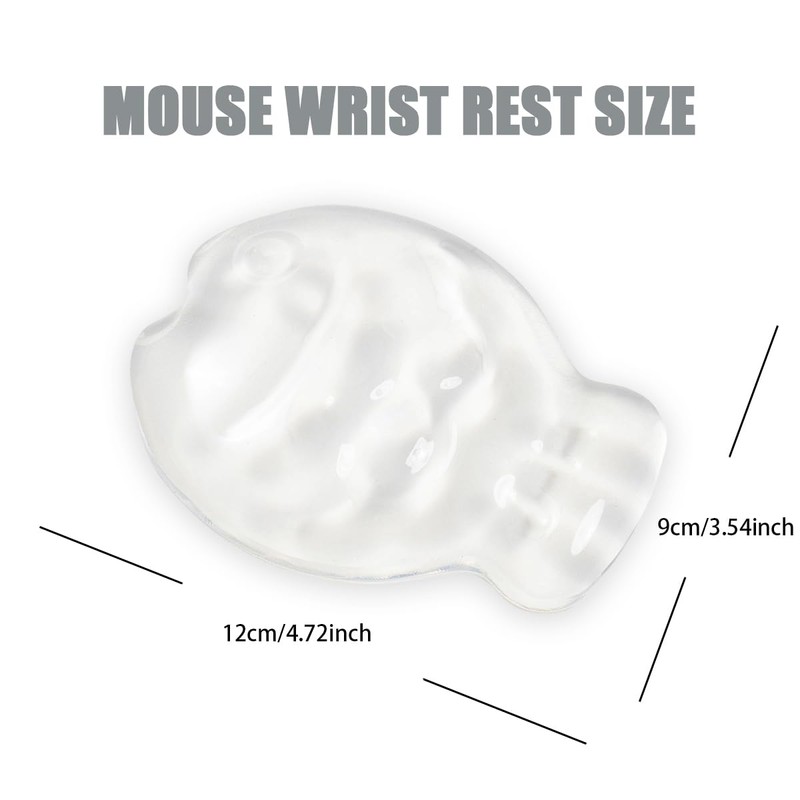 White Gel Mouse Wrist Rest–Clear Cute Fish Mouse Wrist Rest,