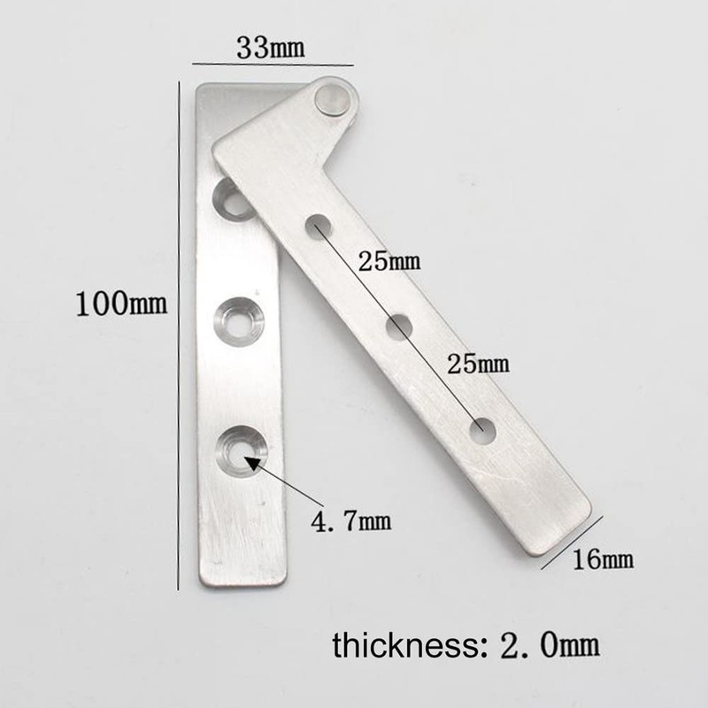 4Pcs Door Pivot Hinges, 360°Rotating Hidden Door Hinge 7-Shape Hinge