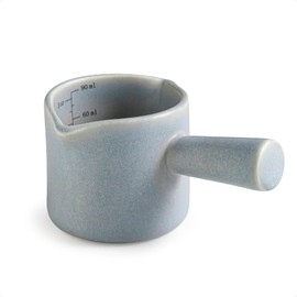 YHOJOY Espresso Cups Ceramic, Espresso Measuring Cups with Dual Measurement Scale, Expresso Shots Cup with Handle, Espresso Accessories, 3 Oz/ 90 Ml, Blue